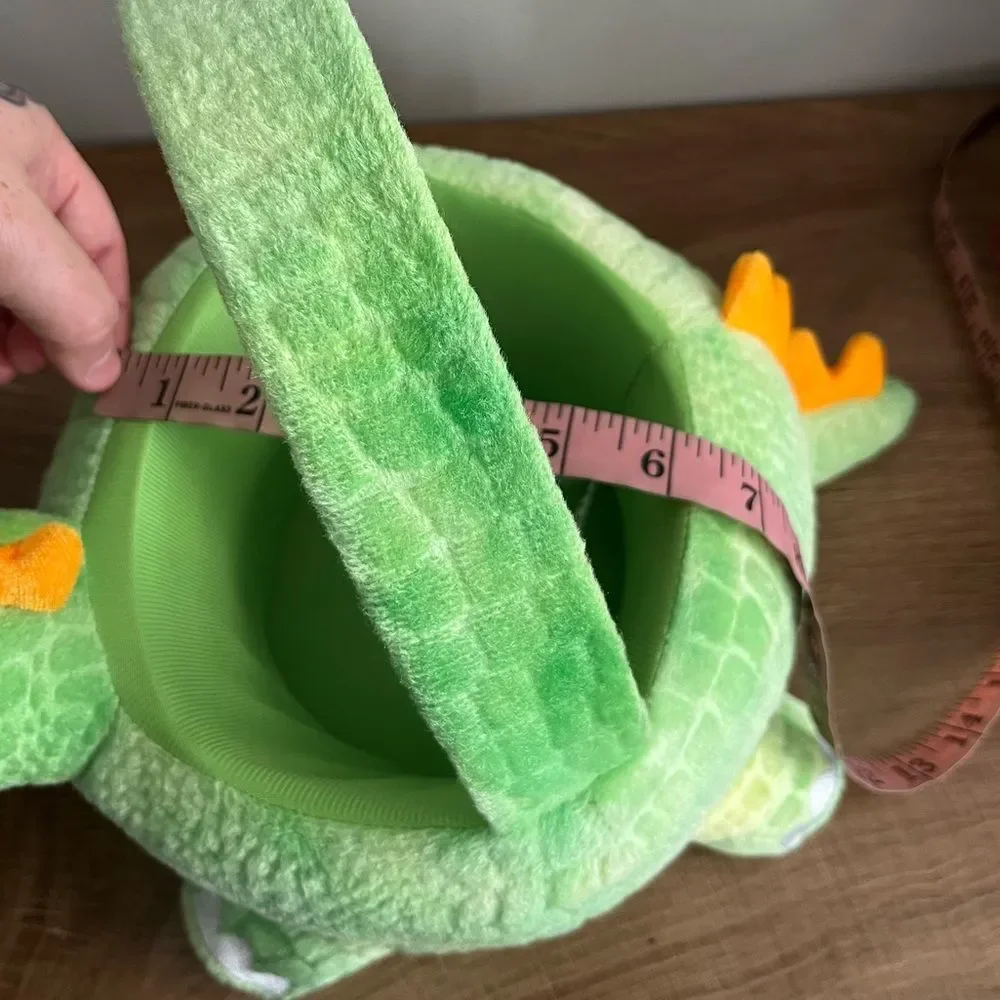 Plush Green Dinosaur Easter Basket by Spirit Halloween Kids Dino Treat Bucket